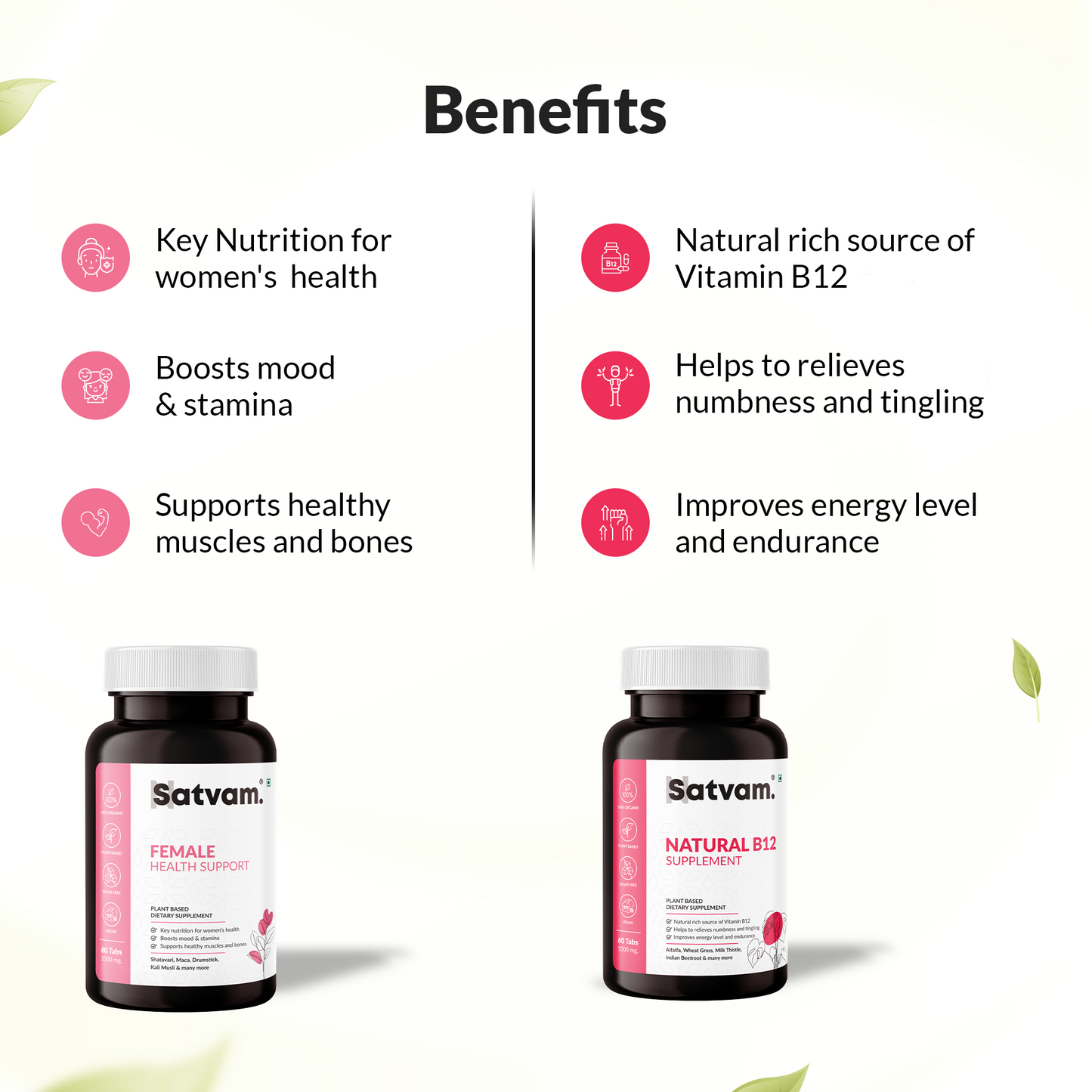Female Health Support + Natural Vit B12 supplement